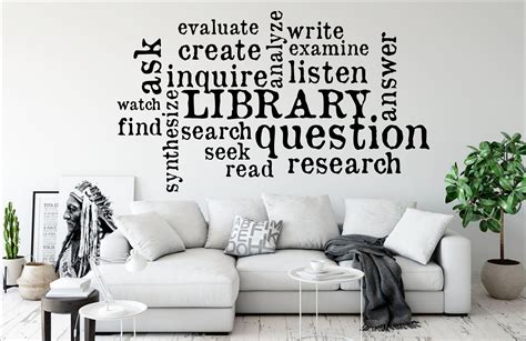 Library Wall Decal Library Wall Art Education Decals Kids Etsy Uk
