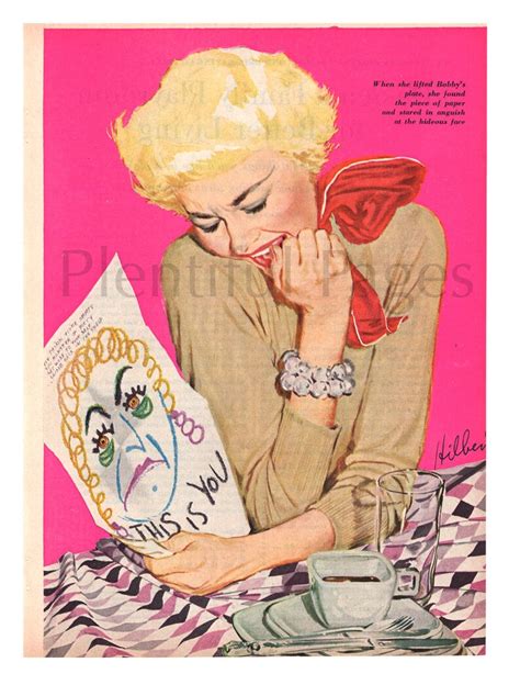 1950s Vintage Magazine Illustration 1950s Lady Etsy