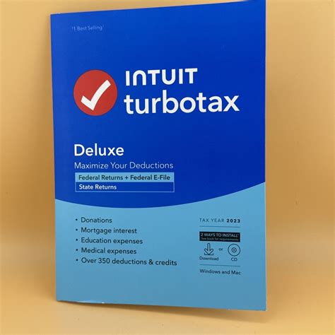 Used Intuit Turbotax Deluxe Federal State Windows Mac Cd Sealed