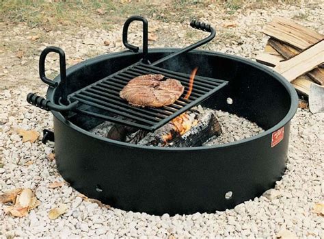 Featuring a 1 thick safety ring/handle, this fire pit can be easily carried along. Astonishing Fire Pit Ring With Cooking Grate | Garden ...