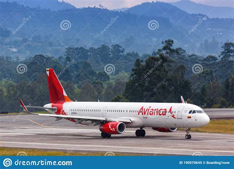 Avianca Airbus A321 Airplane Medellin Airport In Colombia Editorial