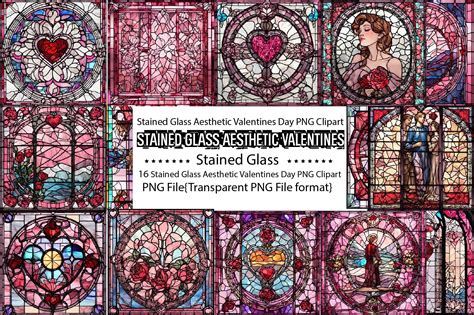 Stained Glass Aesthetic Valentines Day Graphic By Printexpert · Creative Fabrica