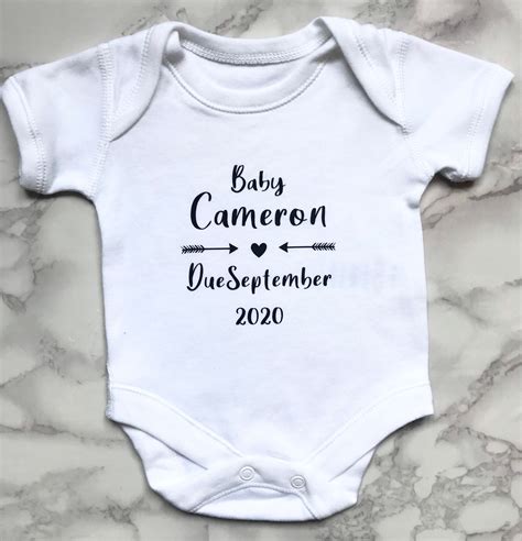 Baby Reveal Baby Grow Personalised Pregnancy Announcement Etsy