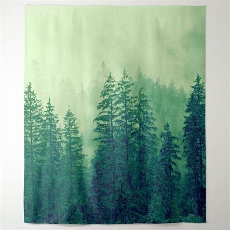Woodlands Forest Pine Trees Mural Wall Tapestry In 2020