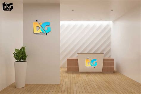 Download Free Download Reception Table Logo Mockup - Designhooks