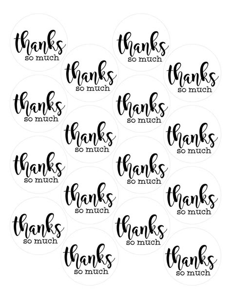 Free Thank You Circle Tags Thank You Printable Sticker Template