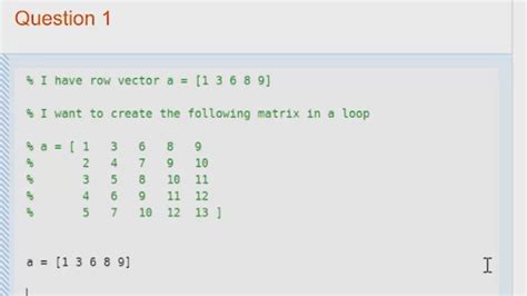 How To Make A Matrix In A Loop In Matlab Video Matlab