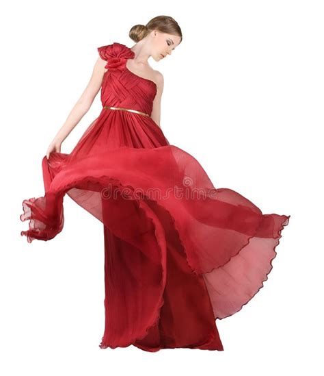 Woman In Red Dress Gown Stock Image Image Of Evening 32668495