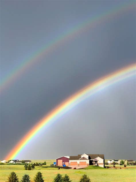 Arcoíris Doble Fotografiado Desde Wyoming Estados Unidos