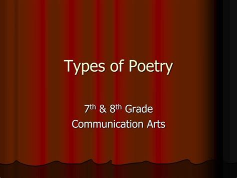 Ppt Types Of Poetry Powerpoint Presentation Free Download Id6216344
