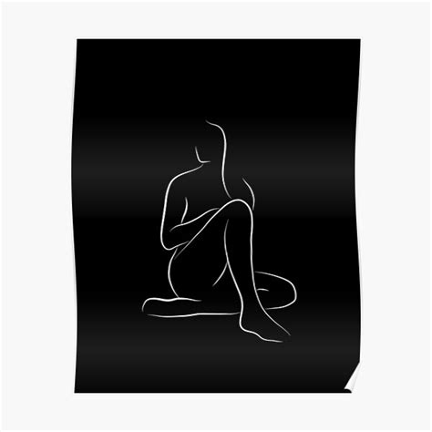 Minimalist Nude Art Line Drawing Beguiling Bea Poster For Sale By