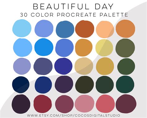Beautiful Day Procreate Color Palette Bright Colors Bold Colors