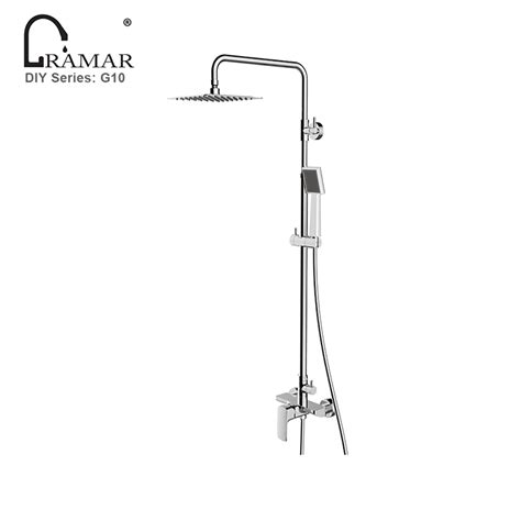 rainfall 4 way water mixer big brass square shower head wall mount luxury rain shower set buy