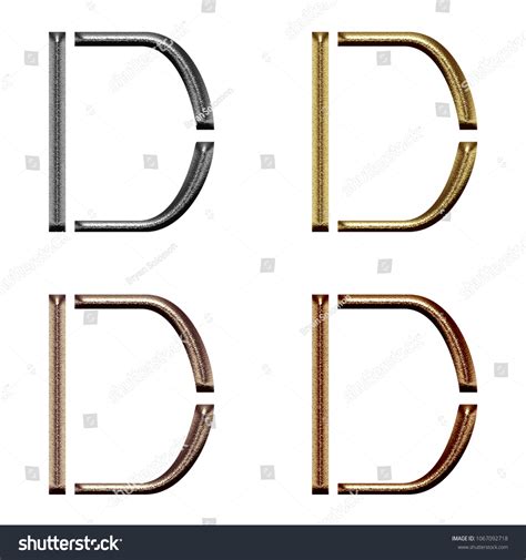 Assorted Metallic Color Chiseled Metal Letter Stock Illustration 1067092718