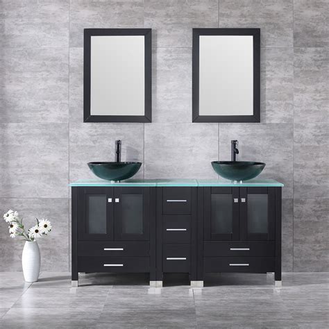 Black Bathroom Vanity With Vessel Sink Modern Black Lacquer Vanity