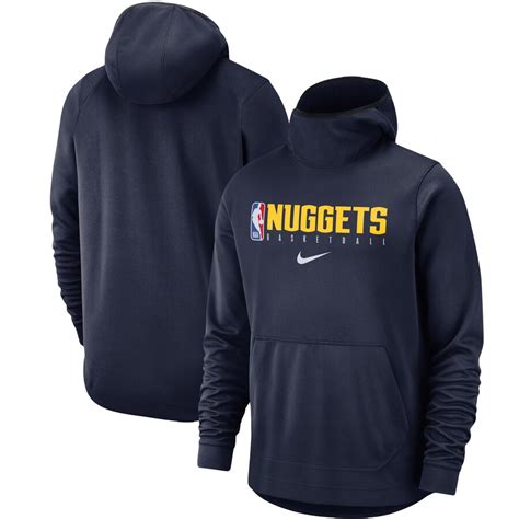 Mens Denver Nuggets Nike Navy Spotlight Practice Performance Pullover