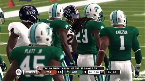 Utsa Roadrunners Vs Tulane Green Wave Ncaa Football 14 Updated To 2023 2024 Rosters Youtube