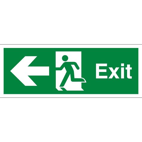 Exit Arrow Left Signs From Key Signs Uk