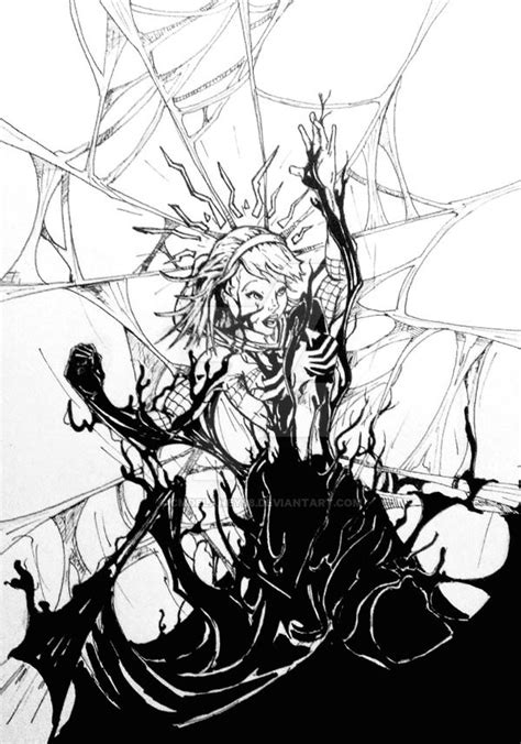 She Venom Symbiote Transformation Symbiote Spider Gwen Art