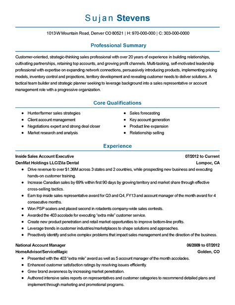 The benefits of a resume summary statement. Professional Sales Account Executive Templates to Showcase ...