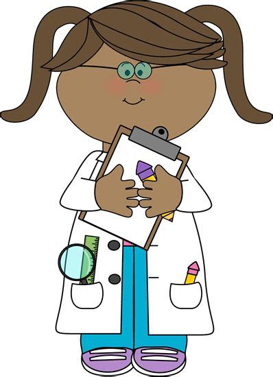 Girl Scientist With Clipboard Use For Welcome Board To Represent