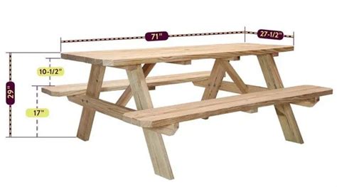 How Big Is A Picnic Table Standard Picnic Table Dimensions Backyard Patios And Decks