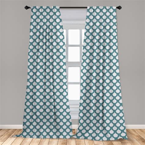 Art Nouveau Curtains 2 Panels Set Retro Style Abstract Pattern With