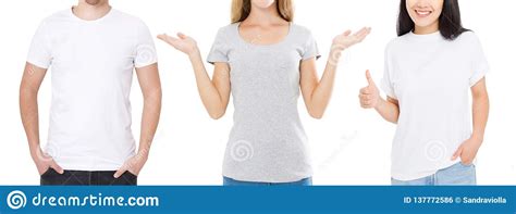 Download Women And Man In Blank Template T Shirt Isolated On White ...