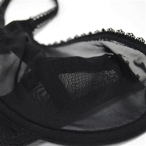 Womens Lace Bra See Through Bralette Push Up Lingerie Sheer Cupless Sleepwear EBay