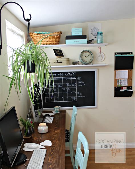 Adorable Organized Home Office In A Small Rental Home Organizing