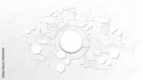 Technological Abstract Technical Digital Element Board White Texture