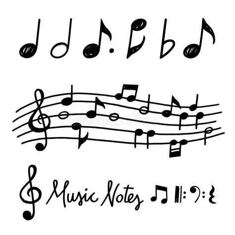 Vector Hand Drawn Music Notes Stock Vector Illustration Of Music