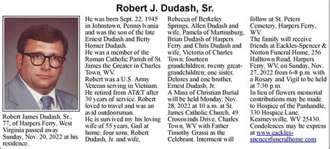 Robert J Dudash Sr Obituaries Journal