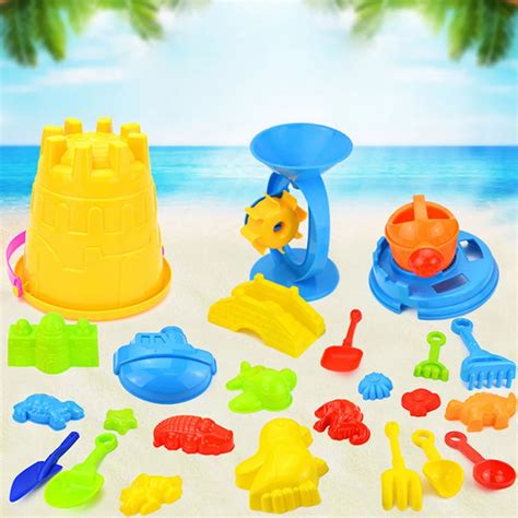 25pcs Funny Kids Beach Sand Game Toys Set Shovels Rake Hourglass Castle