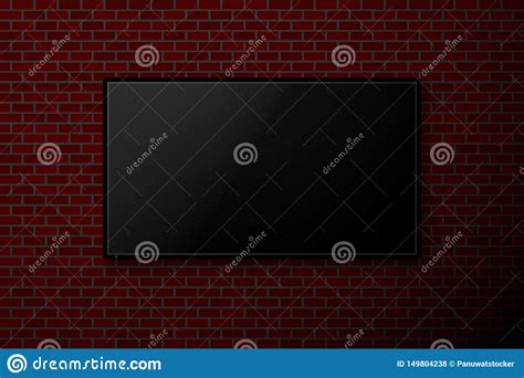 1024 x 498 jpeg 64 кб. Led Tv On White Brick Wall Background. Vector Illustration Stock Vector - Illustration of ...