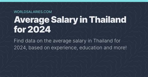 Average Salary In Thailand For 2022