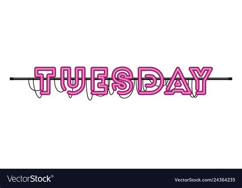 Tuesday Label In Neon Light Isolated Icon Vector Image