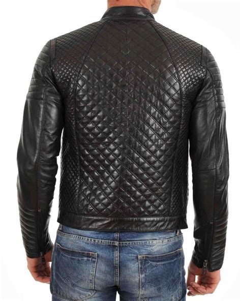 The leather motorcycle jacket is classic and fashionable, and it will look great both on and off your motorcycle. Men's Quilted Real Motorcycle Black Genuine Lambskin ...
