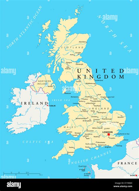 United Kingdom Political Map With Capital London National Borders