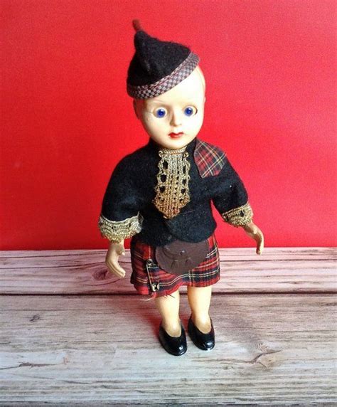 Vintage Doll Vintage Scottish Boy Display Tartan Kilt Etsy Uk