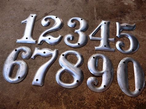 Vintage Metal Numbers