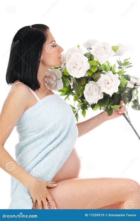 Pregnant With Roses Stock Image Image Of Adult Beauty 17259519