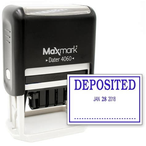 Maxmark Large Date Stamp With Deposited Self Inking Date Stamp Large