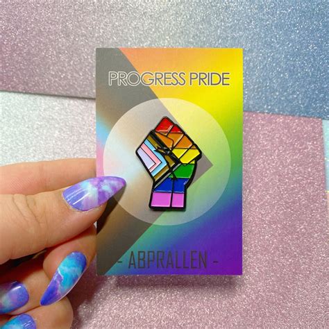 Progress Pride Flag Enamel Pin Abprallen