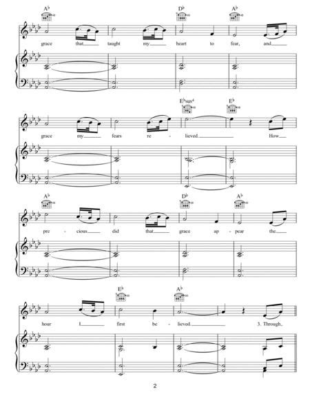 amazing grace  traditional digital sheet   pianovocalguitar piano accompaniment