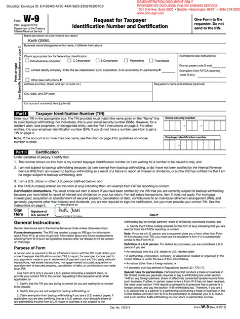 Docusign W9 Fill And Sign Printable Template Online Us Legal Forms