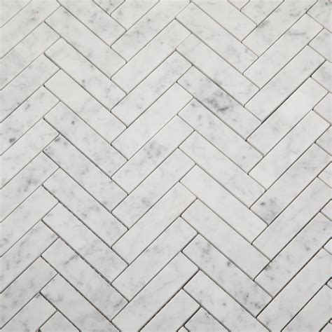 Inspirasi Terpopuler Carrara Marble Herringbone Tile