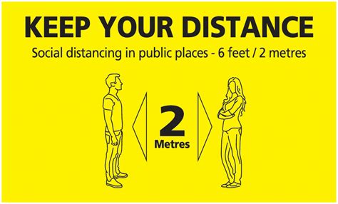 Social Distancing Keep Your Distance In Public Places Floor Sign Seton