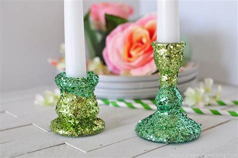 Diy Two Toned Glitter Candle Holders Glitter Candle Holders Candle