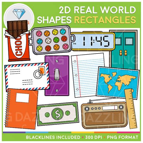 2d Shapes Real Life Objects Clip Art Rectangles